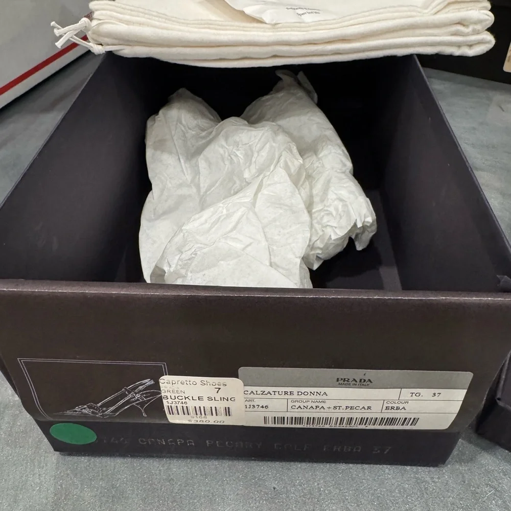 Prada Yellow Suede Kitten Heel Slingbacks - Picture 6 of 6